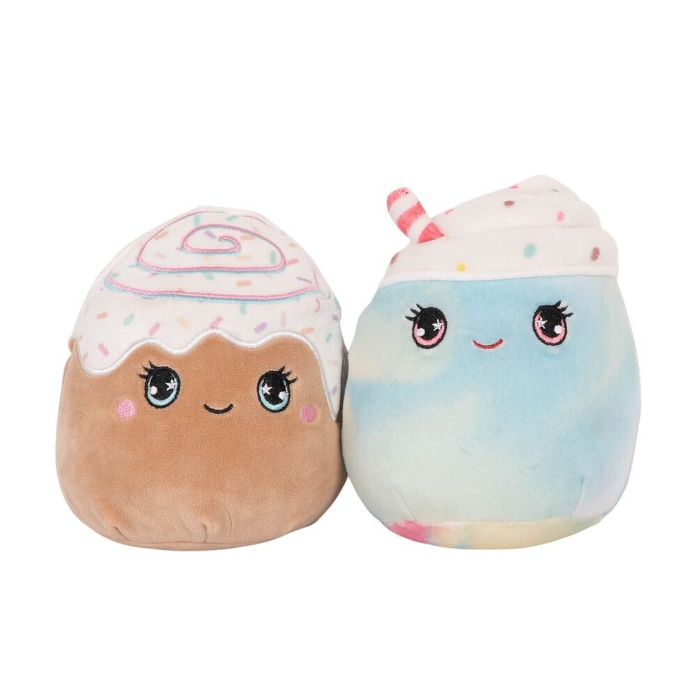 Squishmallows Sweets Set 5" Chanel Cinnamon Roll Rainbow Sprinkles Milkshake
